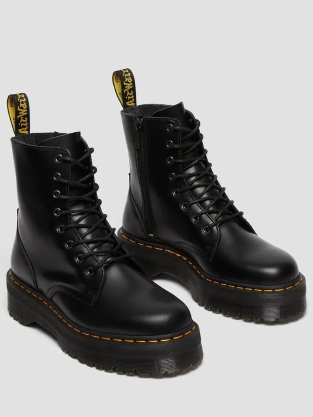 Jadon Boot Smooth Leather Platforms in Black Jadon Boot sz4